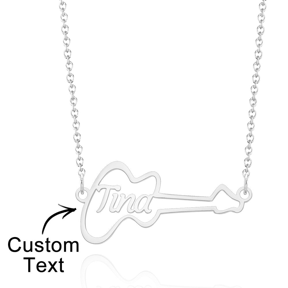 Personalized Guitar Shaped Name Necklace