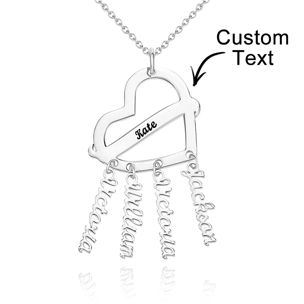 Nana's Babies - Personalized Grandma Engraved Dream Catcher Heart Necklace