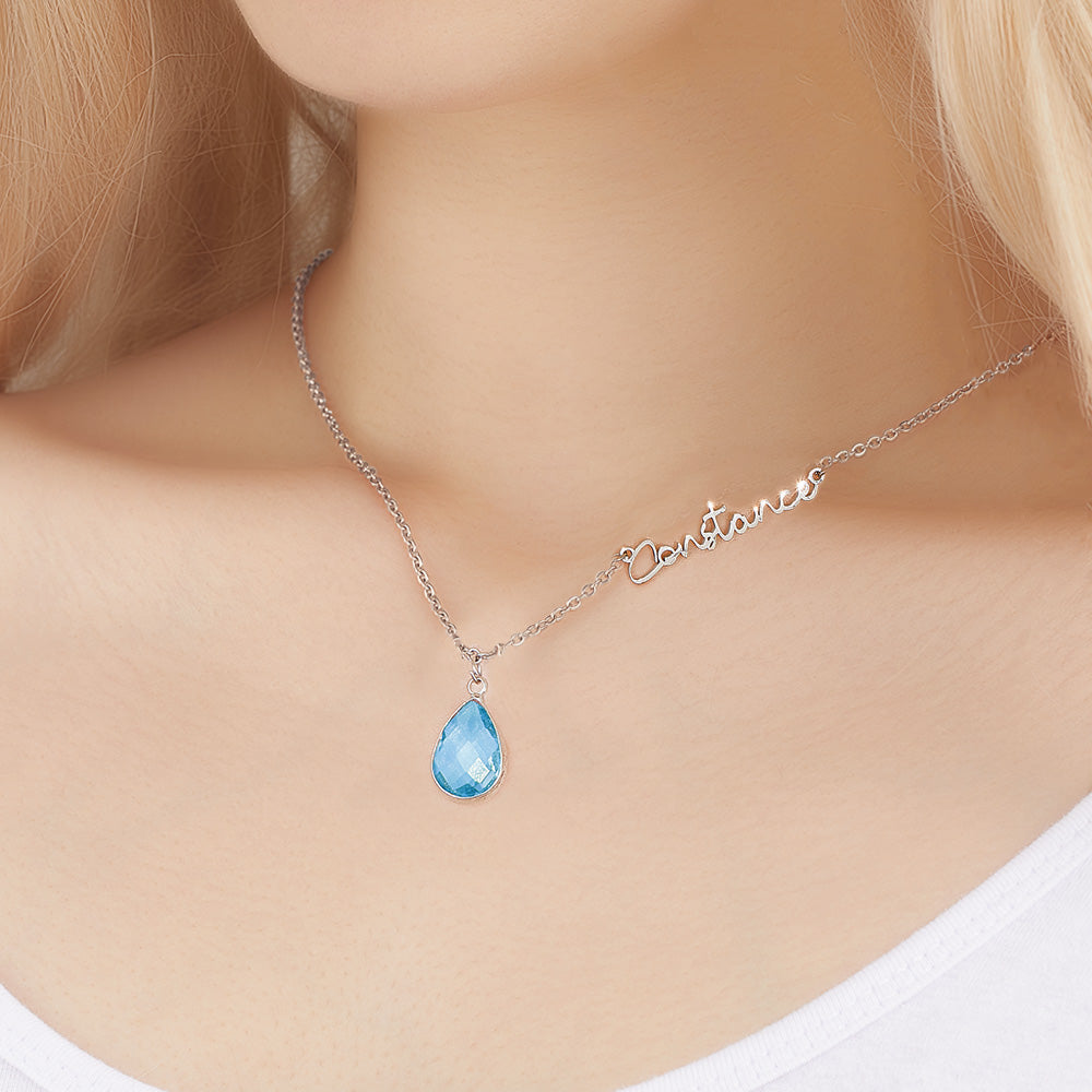 Personalized Birthstone Name Necklace