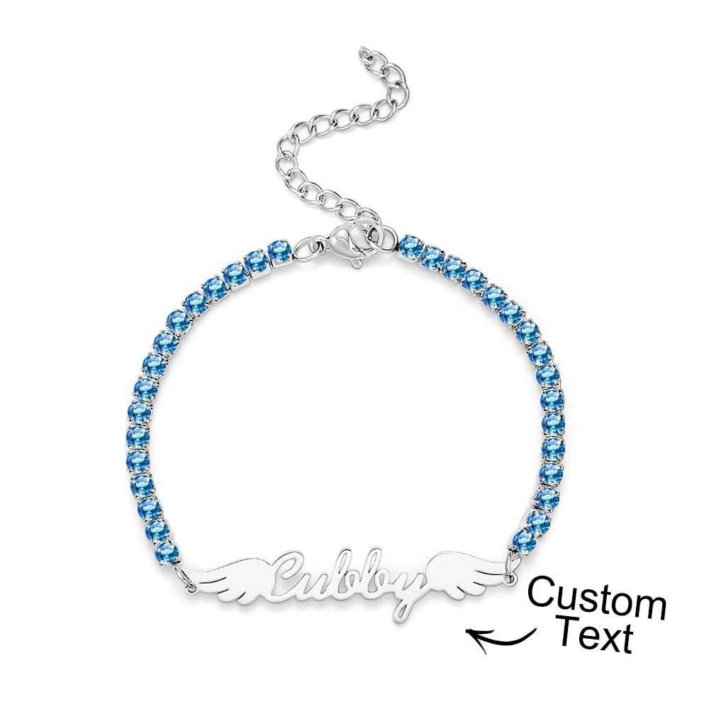 Shine Like A Diamond - Personalized Angel Wings All Diamonds Bracelet