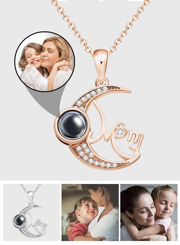 Moon Photo Projection Charm - Personalized Mother Moon Photo Projection Charm