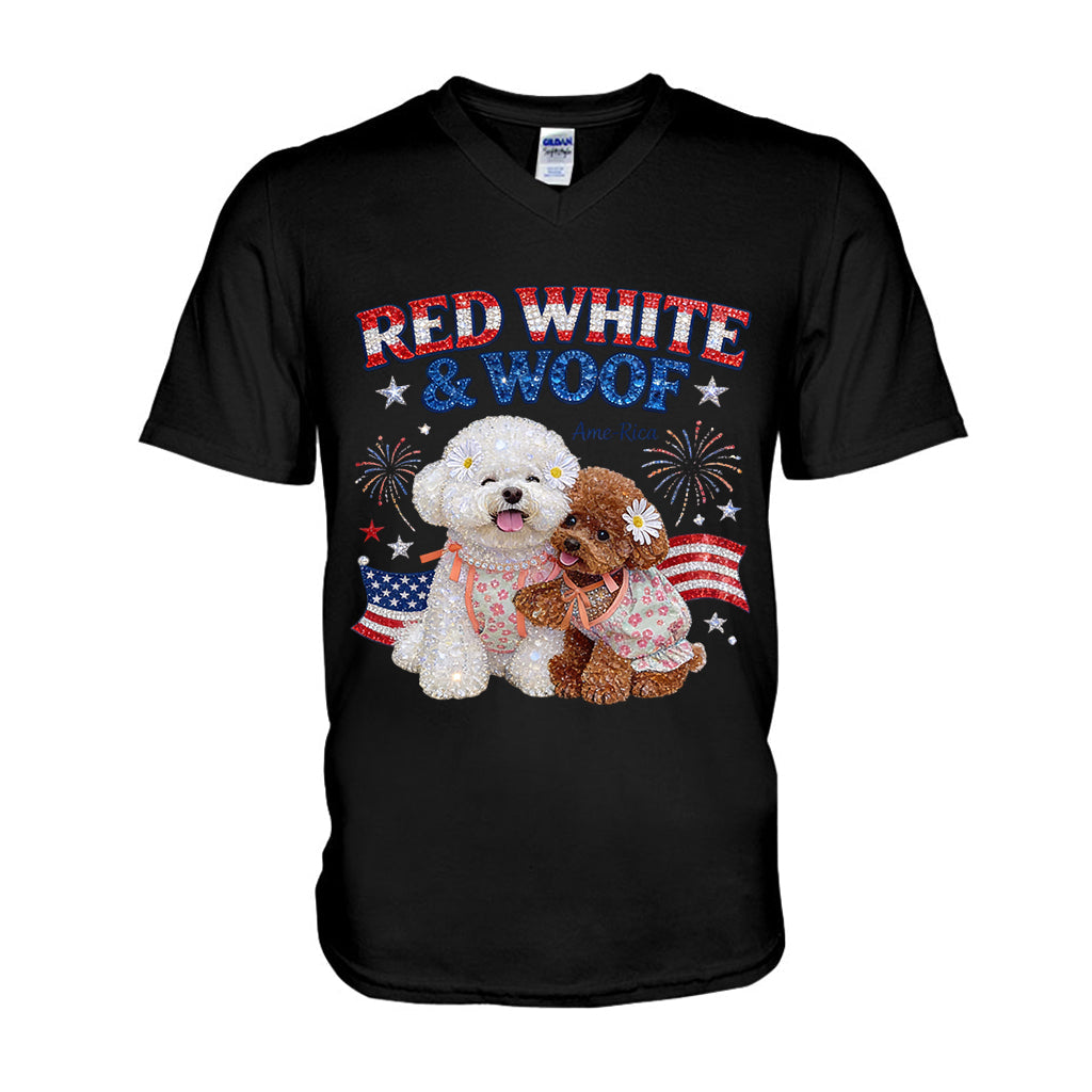 Red White Woof - Personalized Dog T-shirt And Hoodie