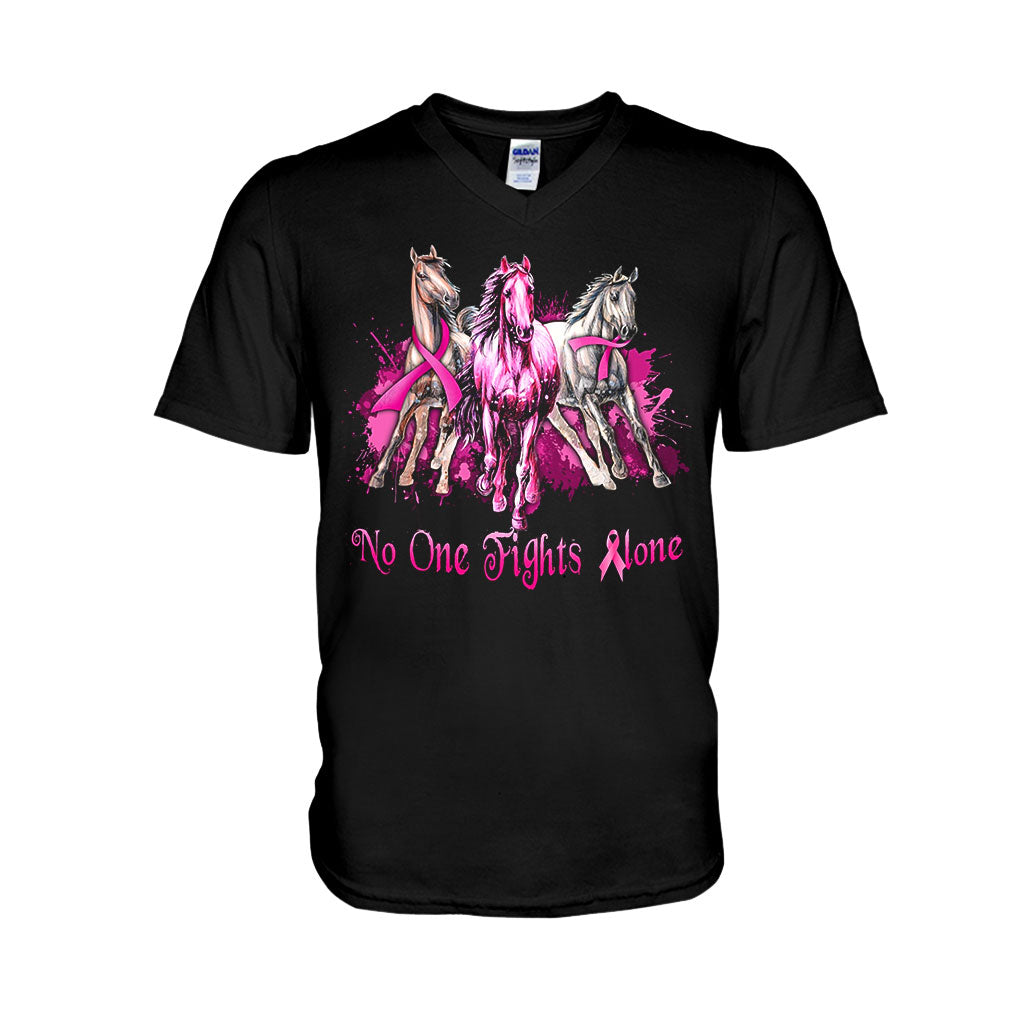 No One Fights Alone - Breast Cancer Awareness T-shirt And Hoodie 0721