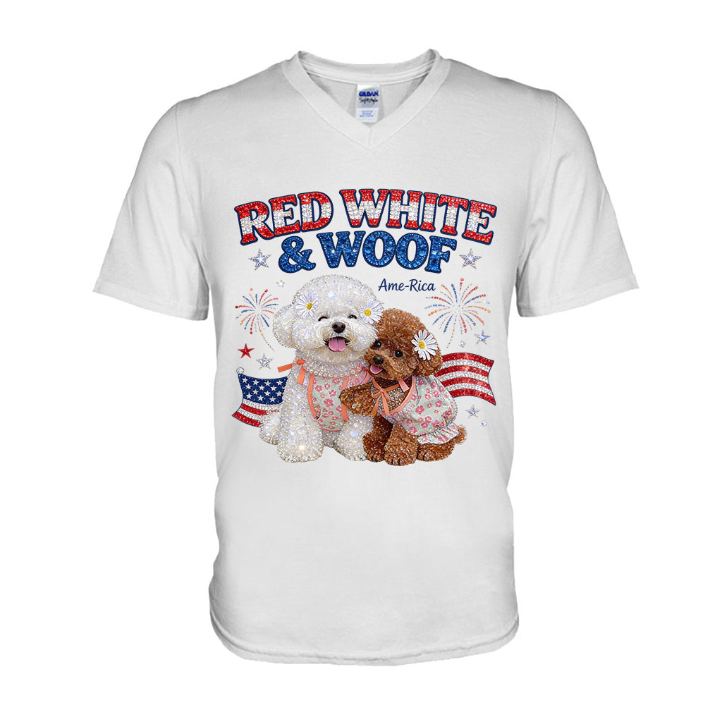 Red White Woof - Personalized Dog T-shirt And Hoodie