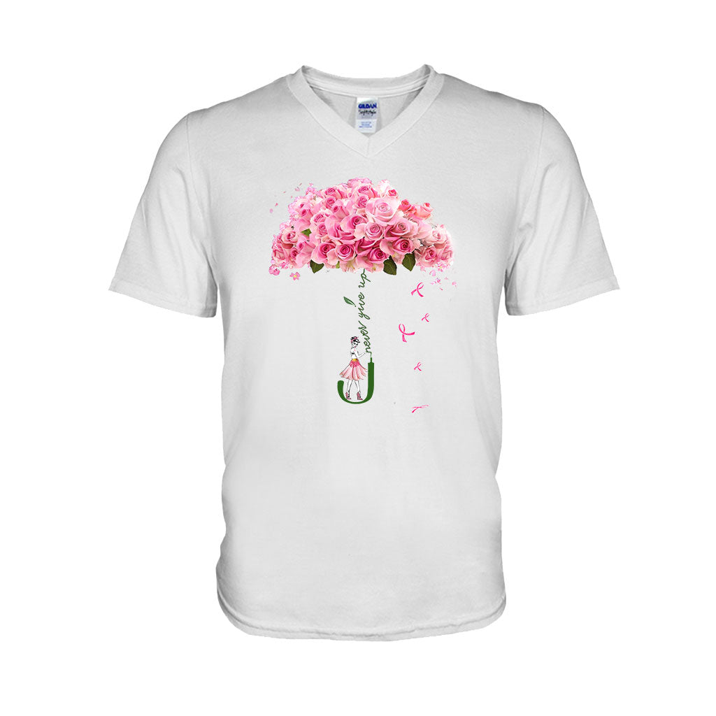 Never Give Up - Breast Cancer Awareness T-shirt and Hoodie