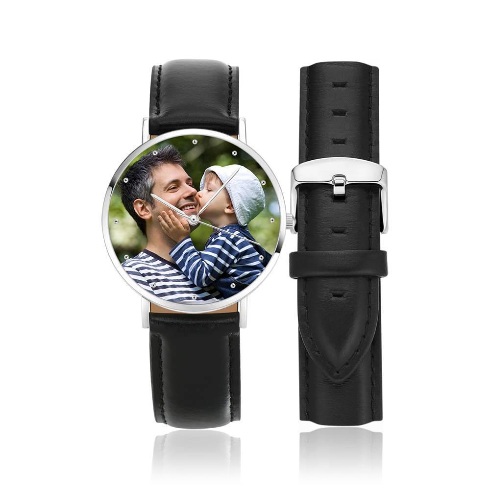 Photo With Black Leather Strap - Personalized Photo With Black Leather Strap