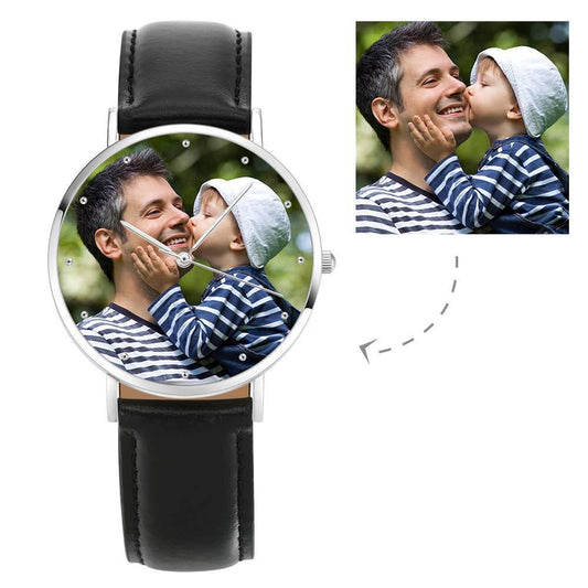 Photo With Black Leather Strap - Personalized Photo With Black Leather Strap