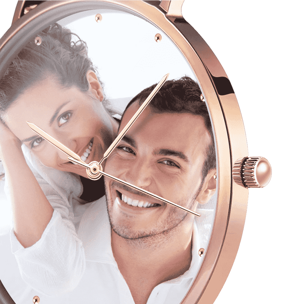 Personalized Unisex Engraved Rose Goldtone Photo