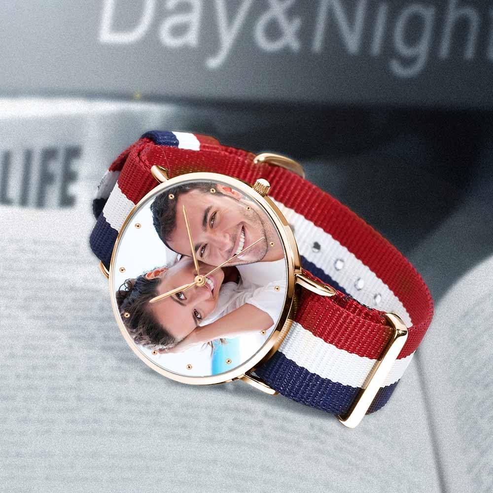 Personalized Unisex Engraved Rose Goldtone Photo