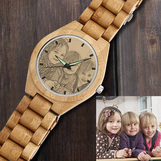 Personalized Engraved Wooden Men's Photo