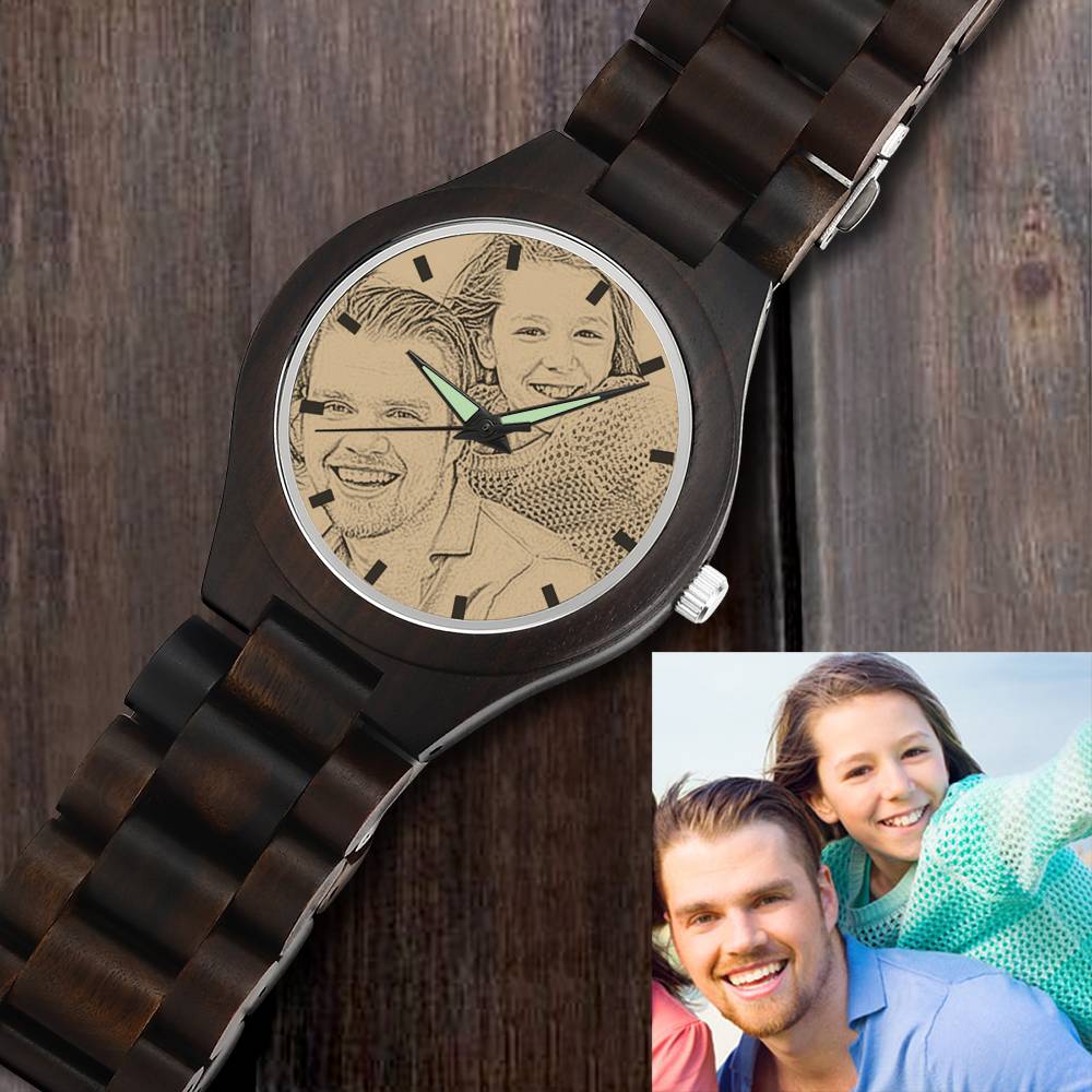 Personalized Engraved Wooden Men's Photo