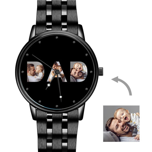 Personalized Photo Men's Black Alloy