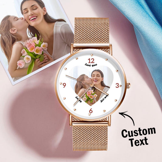 Personalized Photo Engraved Rose Gold Alloy Bracelet