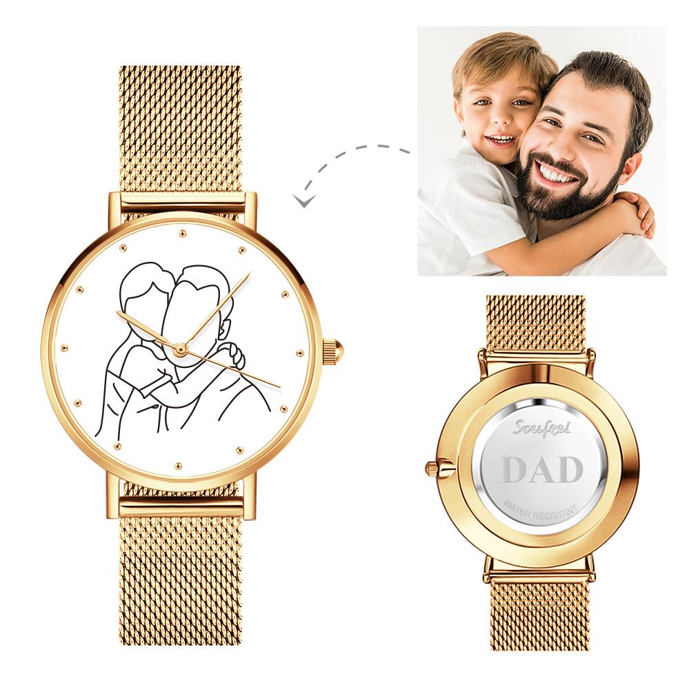 Personalized Photo To Line Art Engraved Alloy Bracelet