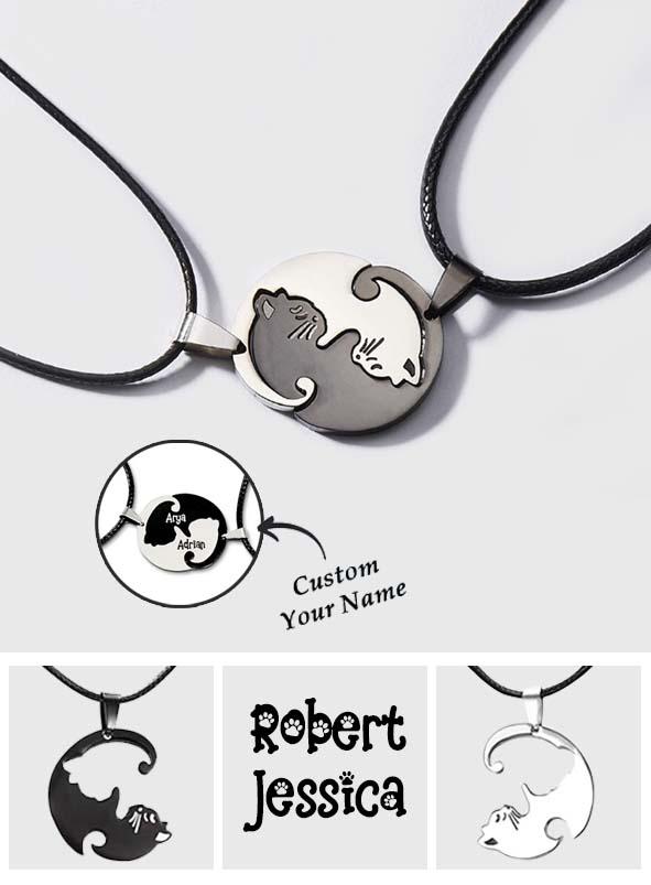 Matching Cat - Personalized Couple Matching Cat Necklace
