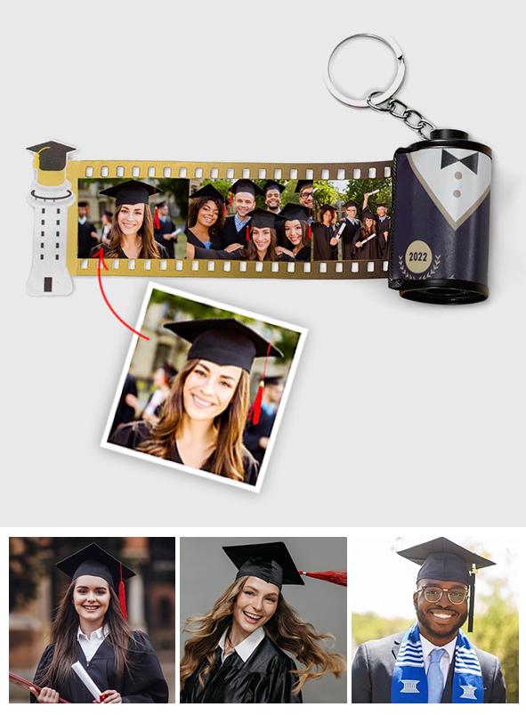 Personalized Graduation Photo Film Roll Keychain