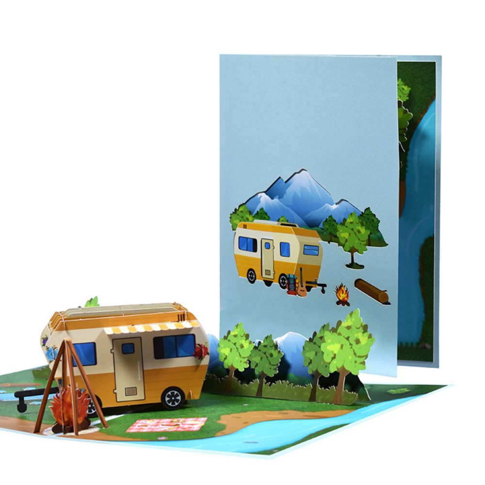 RV Travel Pop Up - Camping Camping 3D Card