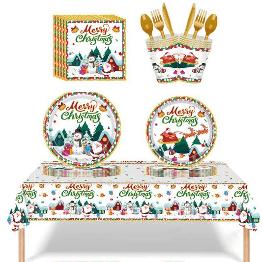 Merry Christmas - Christmas Party Disposable Dinnerware Set