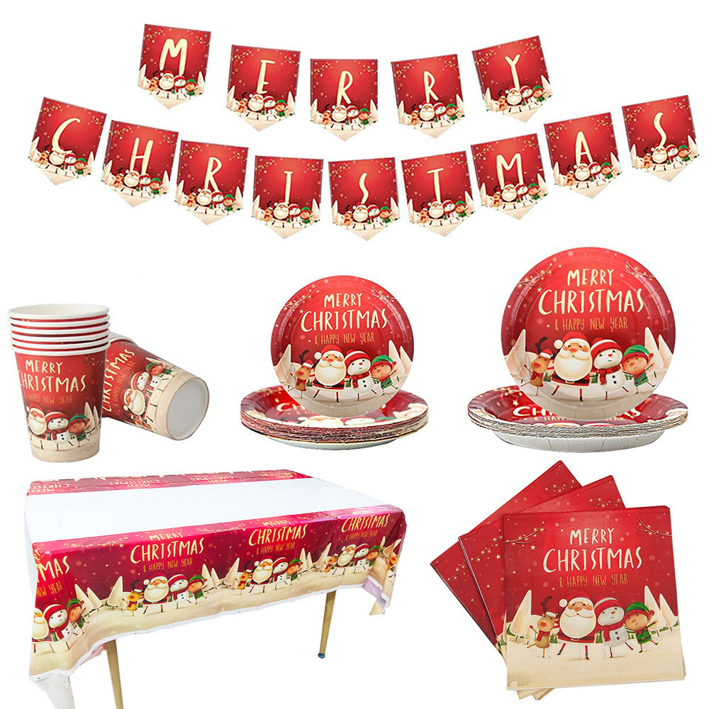 Merry Christmas - Christmas Party Disposable Dinnerware Set