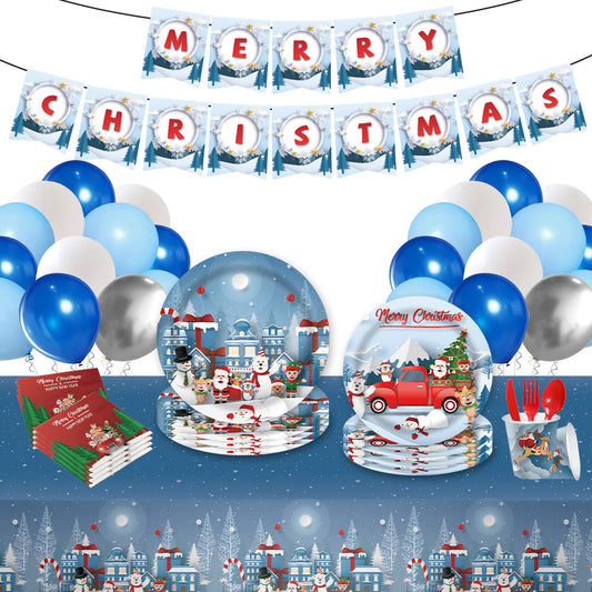 Merry Christmas - Christmas Party Disposable Dinnerware Set
