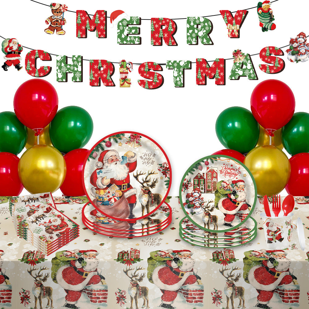 Merry Christmas - Christmas Party Disposable Dinnerware Set