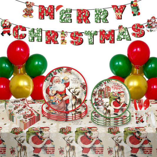 Merry Christmas - Christmas Party Disposable Dinnerware Set