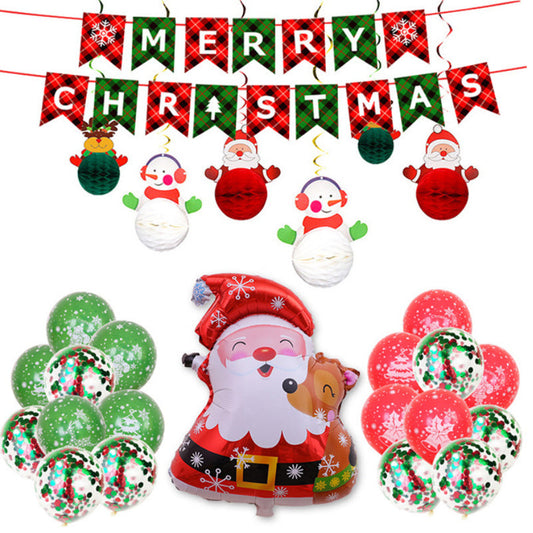 Merry Christmas - Balloons Set With Banner for Christmas
