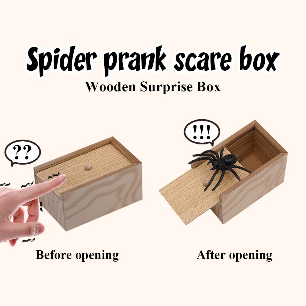 Scary Spider - Halloween Scare Box Wooden Surprise Candy Box