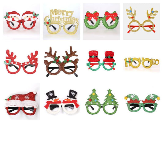 Merry Christmas - Glitter Christmas Party Glasses Frame
