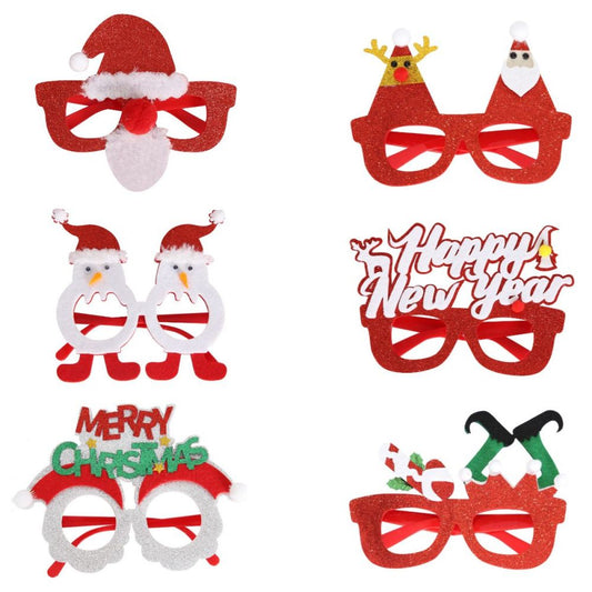 Merry Christmas - Glitter Christmas Party Glasses Frame