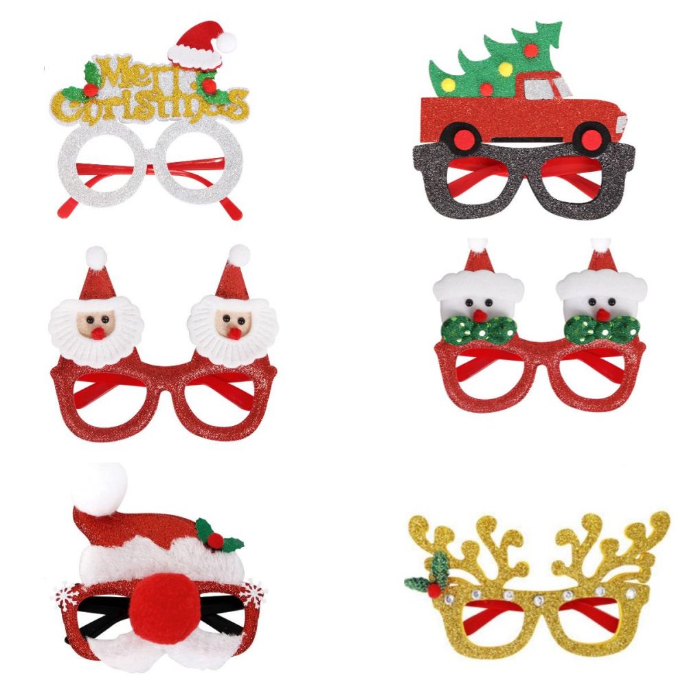 Merry Christmas - Glitter Christmas Party Glasses Frame