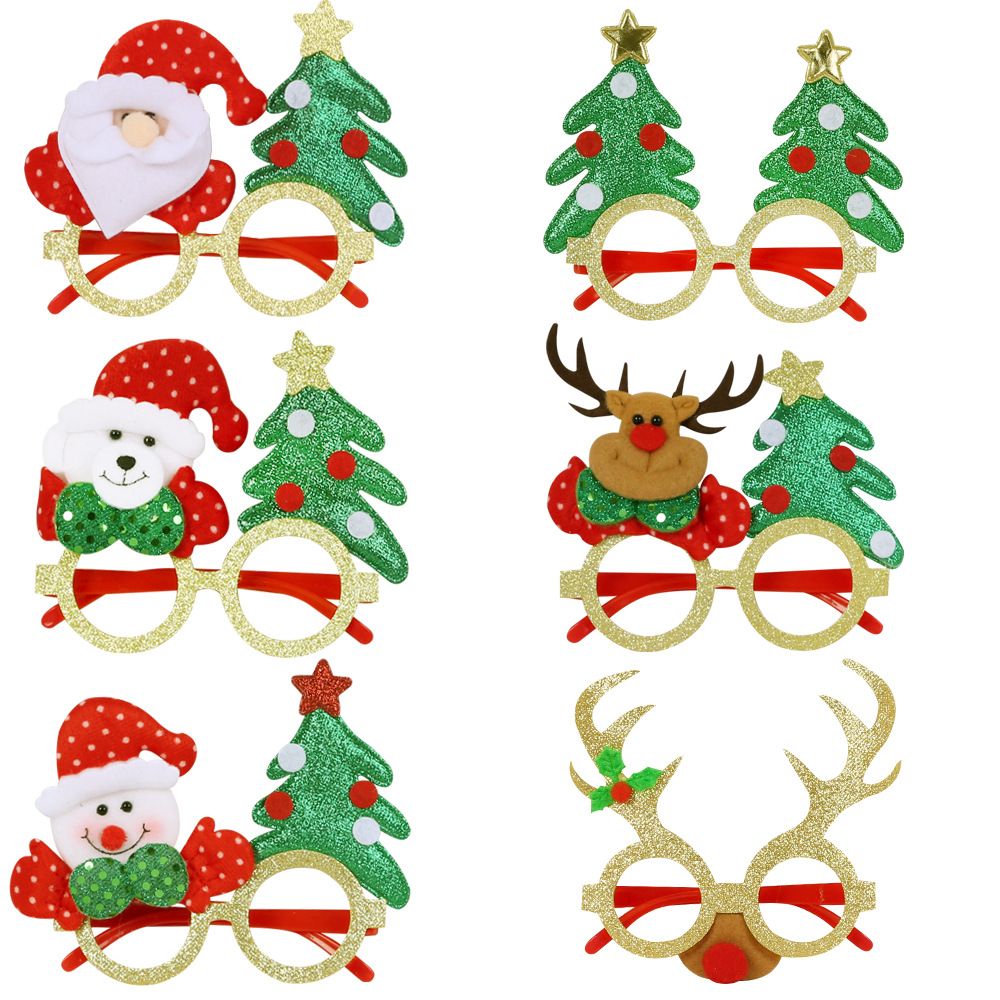 Merry Christmas - Glitter Christmas Party Glasses Frame