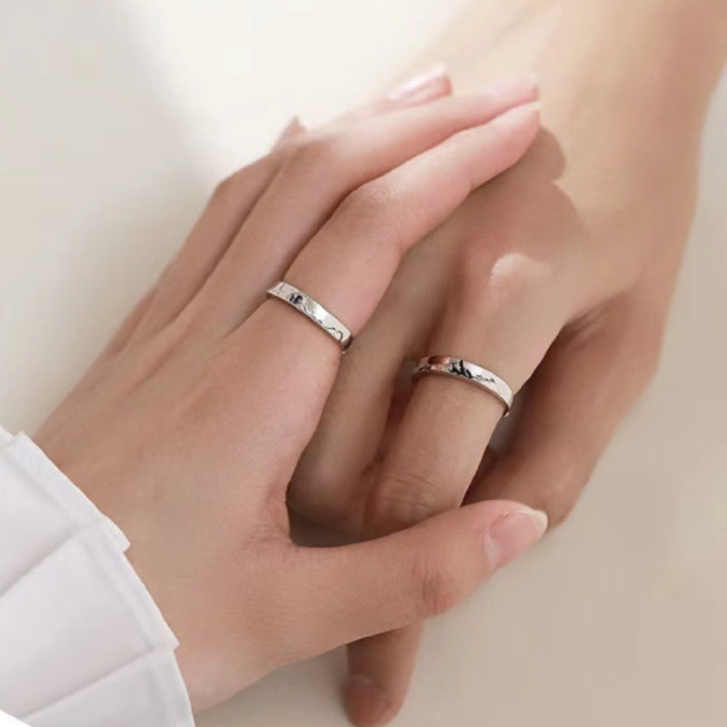 Mountain Ocean Lovers Matching Ringss - Couple Ring