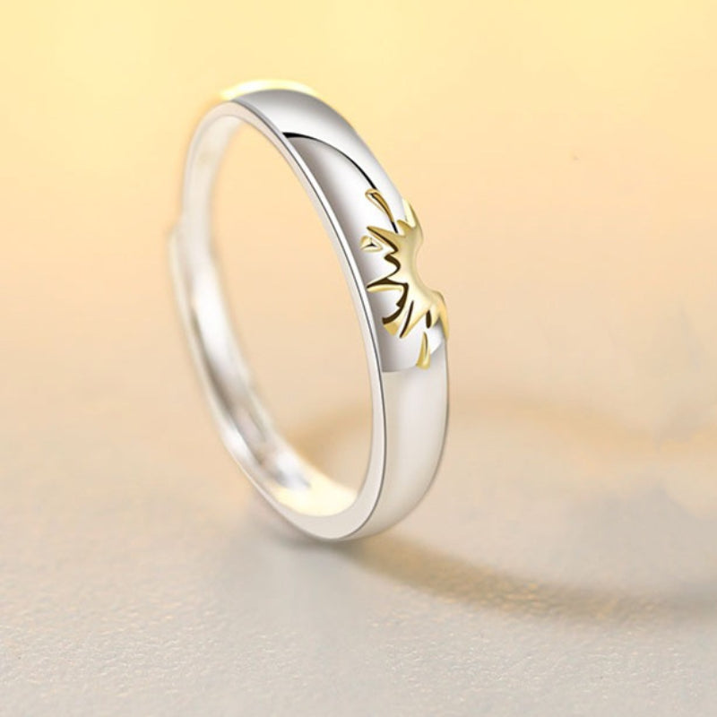 Sunflower Lovers Matching Ringss - Couple Ring