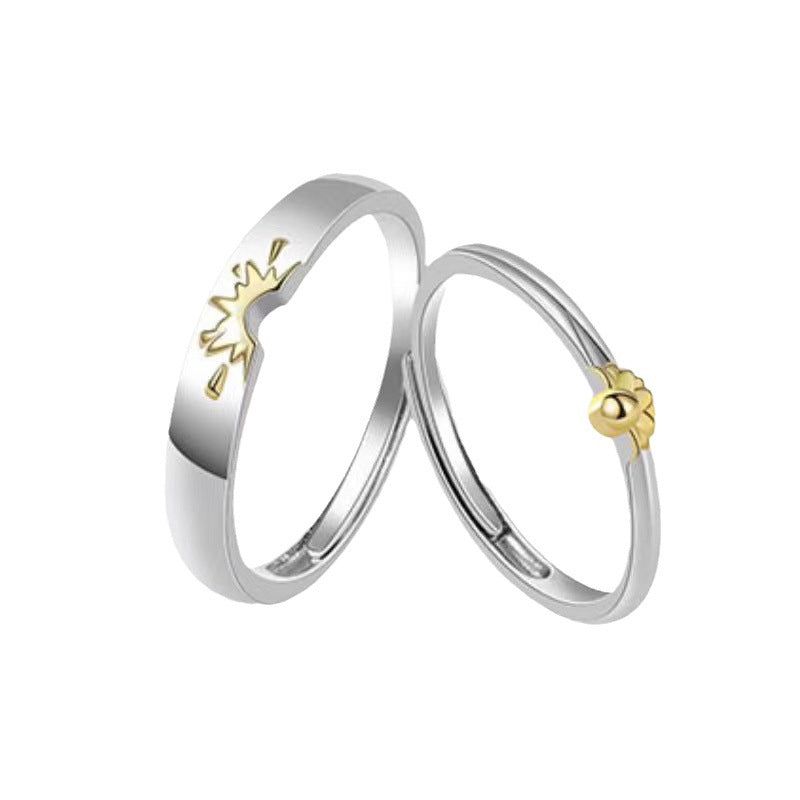 Sunflower Lovers Matching Ringss - Couple Ring