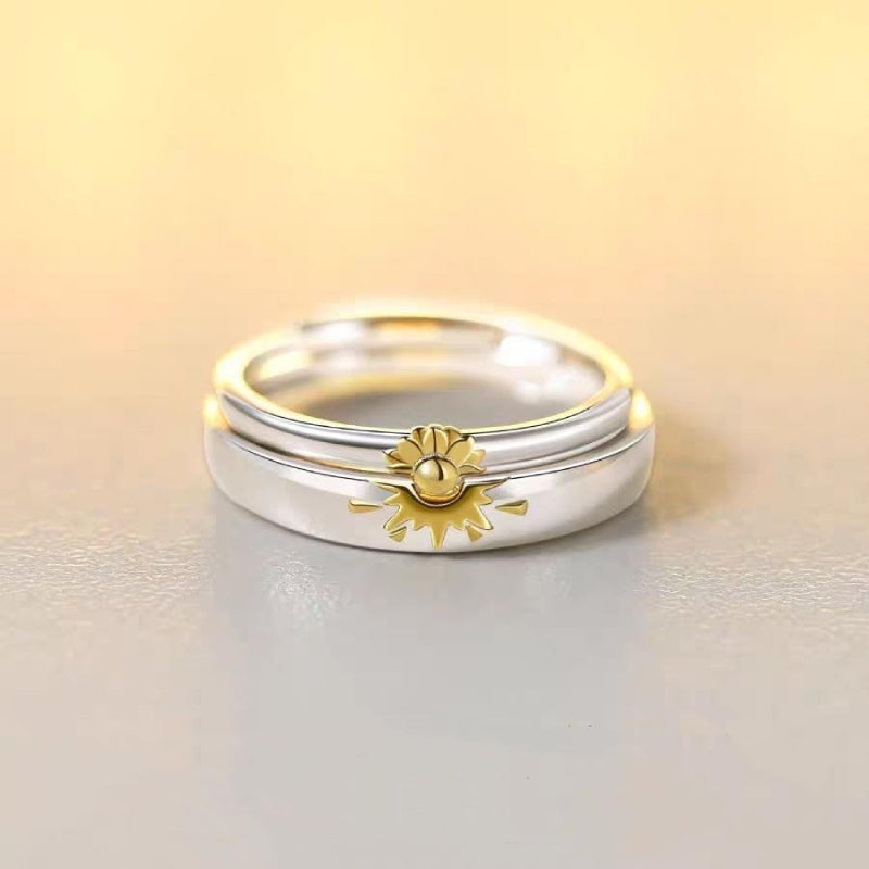 Sunflower Lovers Matching Ringss - Couple Ring
