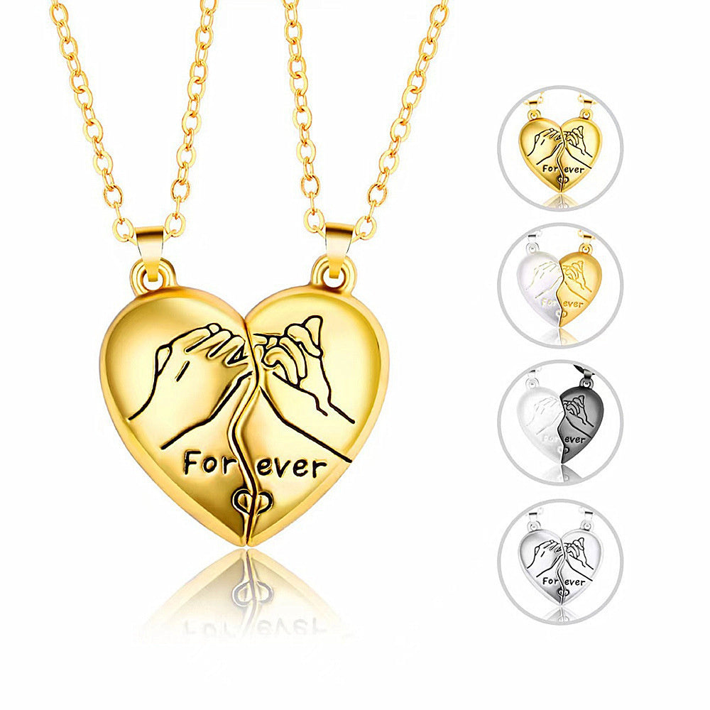 Magnetic Matching Hand In Hand - Couple Necklace