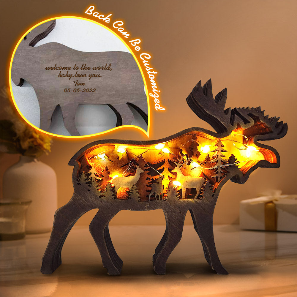 Multi-layer Woodland Bear/ Deer/ Eagle/ Horse... - Personalized Animal Wooden Statue