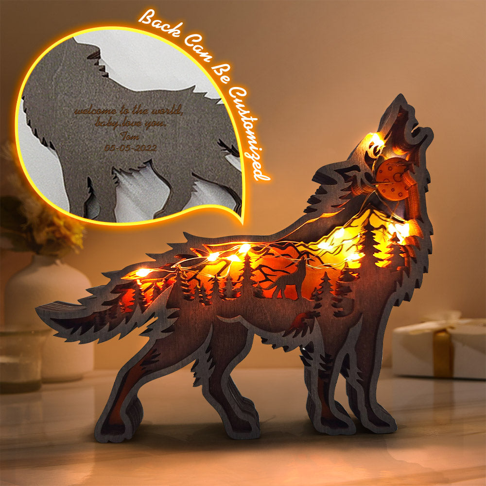 Multi-layer Woodland Bear/ Deer/ Eagle/ Horse... - Personalized Animal Wooden Statue