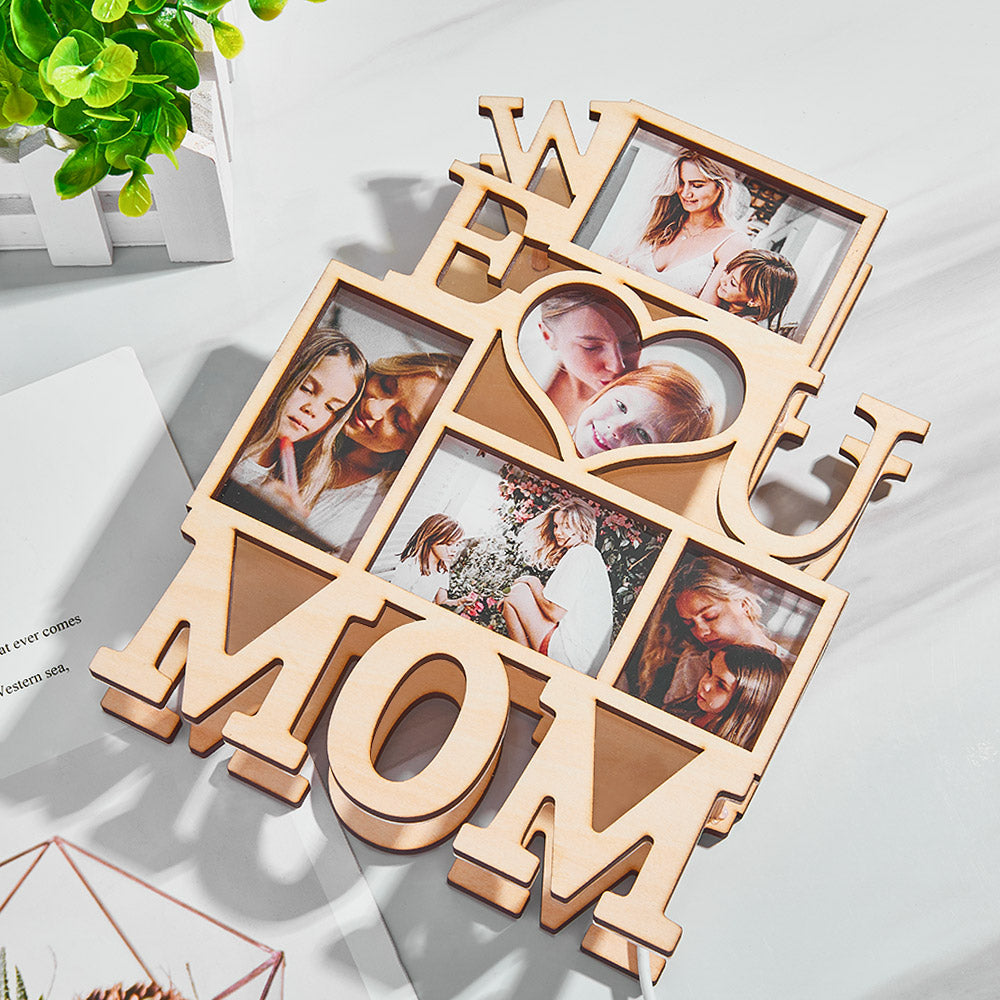 We Love You Mom - Personalized Mother Photo Lamp