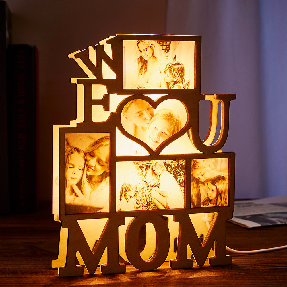 We Love You Mom - Personalized Mother Photo Lamp