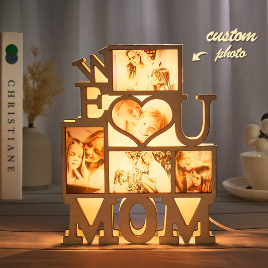 We Love You Mom - Personalized Mother Photo Lamp