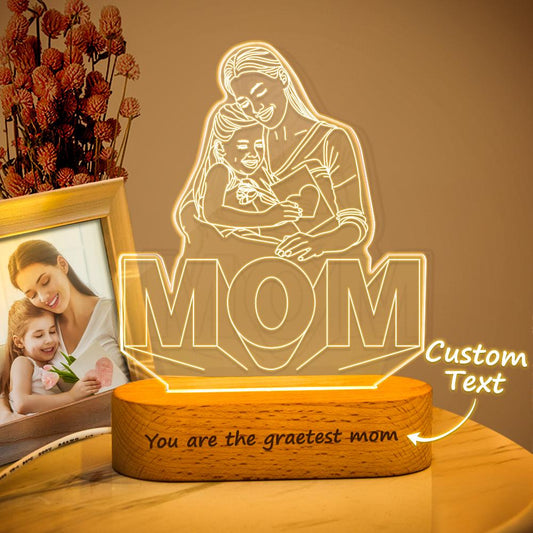 You Are The Greatest Mom - Personalized Mother Mom Line Art Lamp