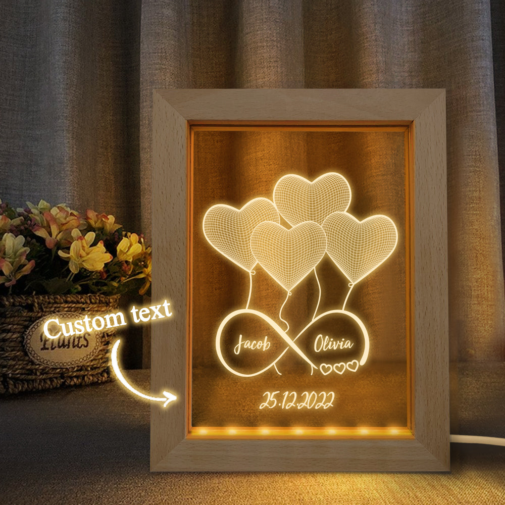 Name Heart Infinity - Personalized Couple Heart Name Lamp