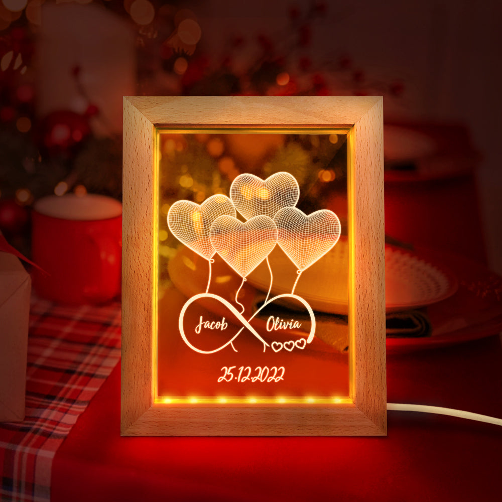 Name Heart Infinity - Personalized Couple Heart Name Lamp