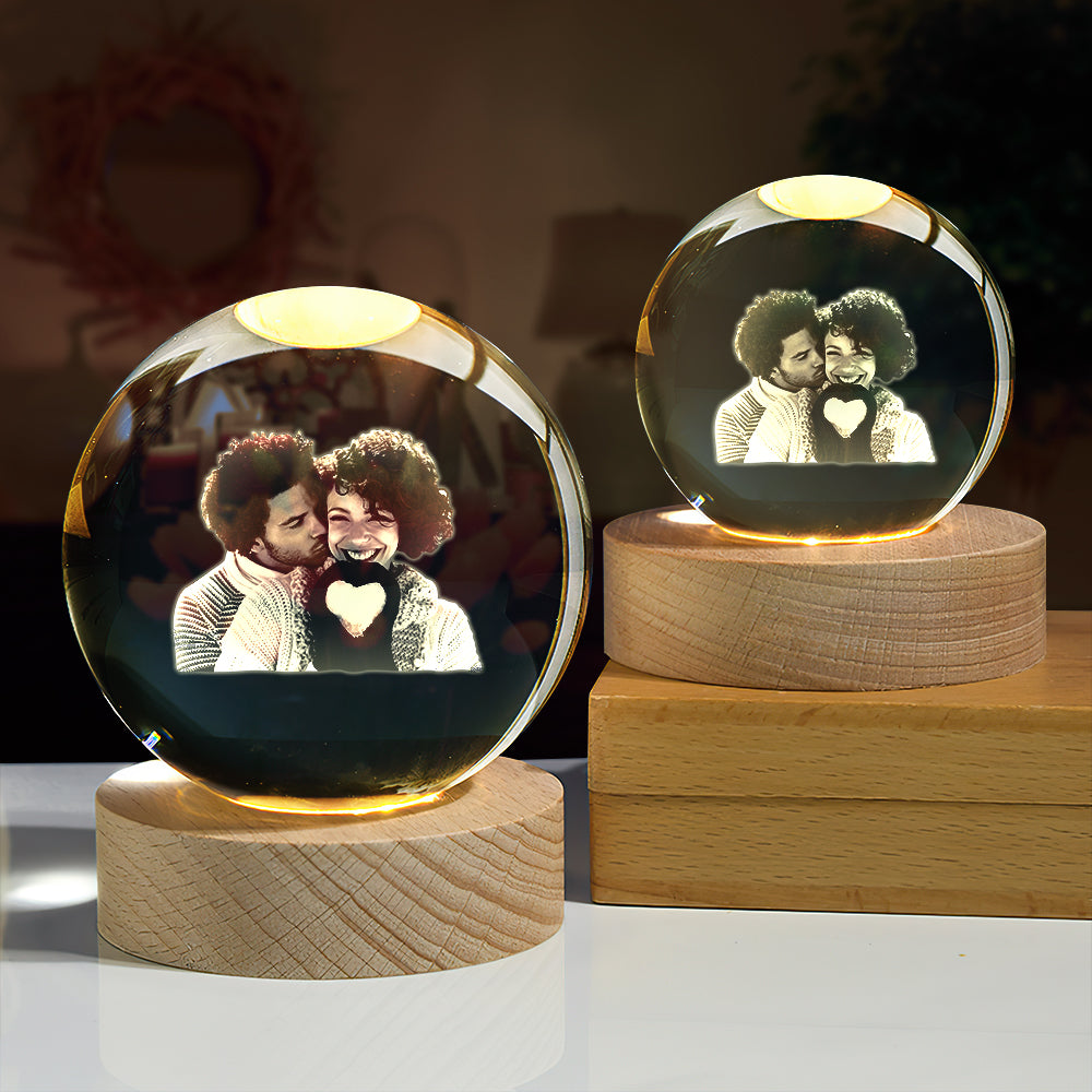 Photo Crystal Ball - Personalized Couple Photo Lamp