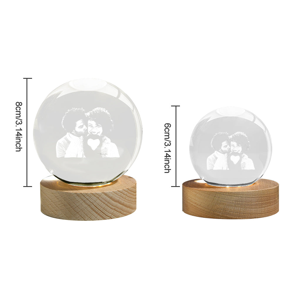 Photo Crystal Ball - Personalized Couple Photo Lamp