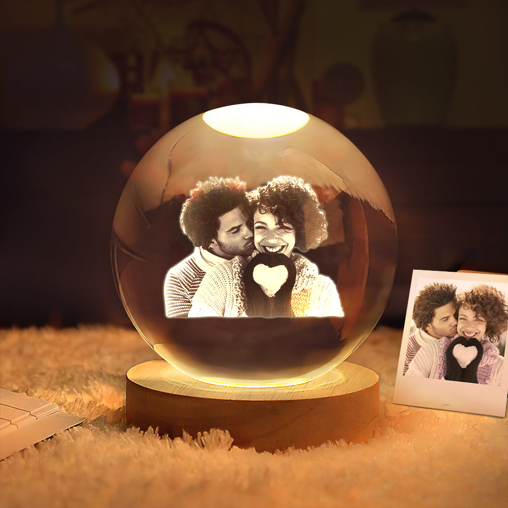 Photo Crystal Ball - Personalized Couple Photo Lamp
