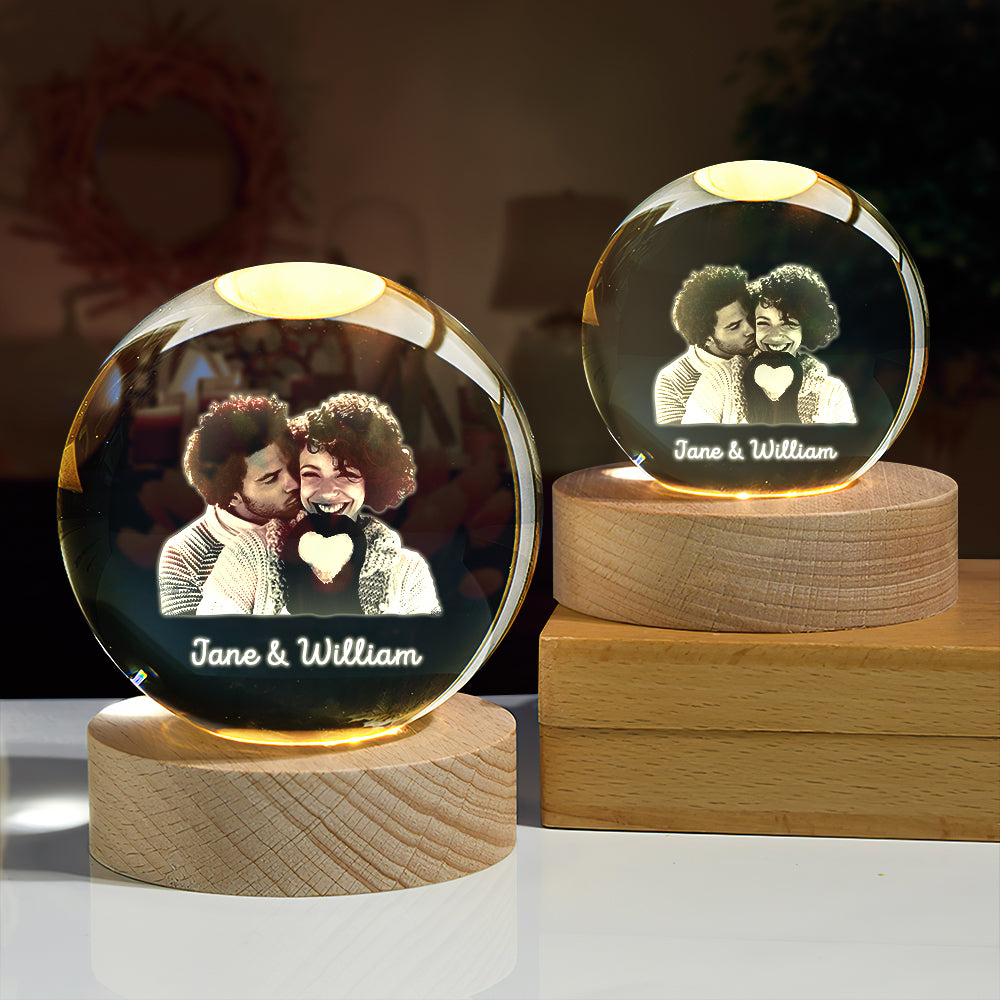 Photo Crystal Ball - Personalized Couple Photo Lamp