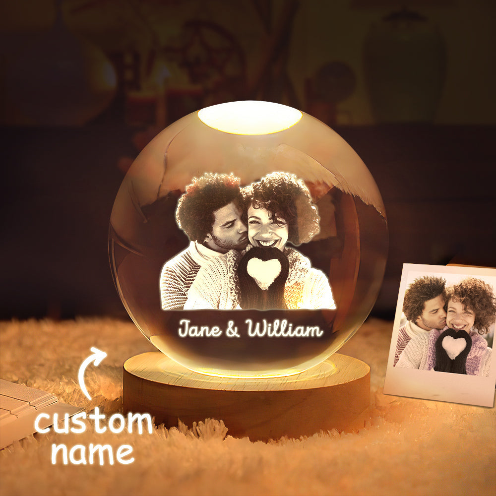 Photo Crystal Ball - Personalized Couple Photo Lamp